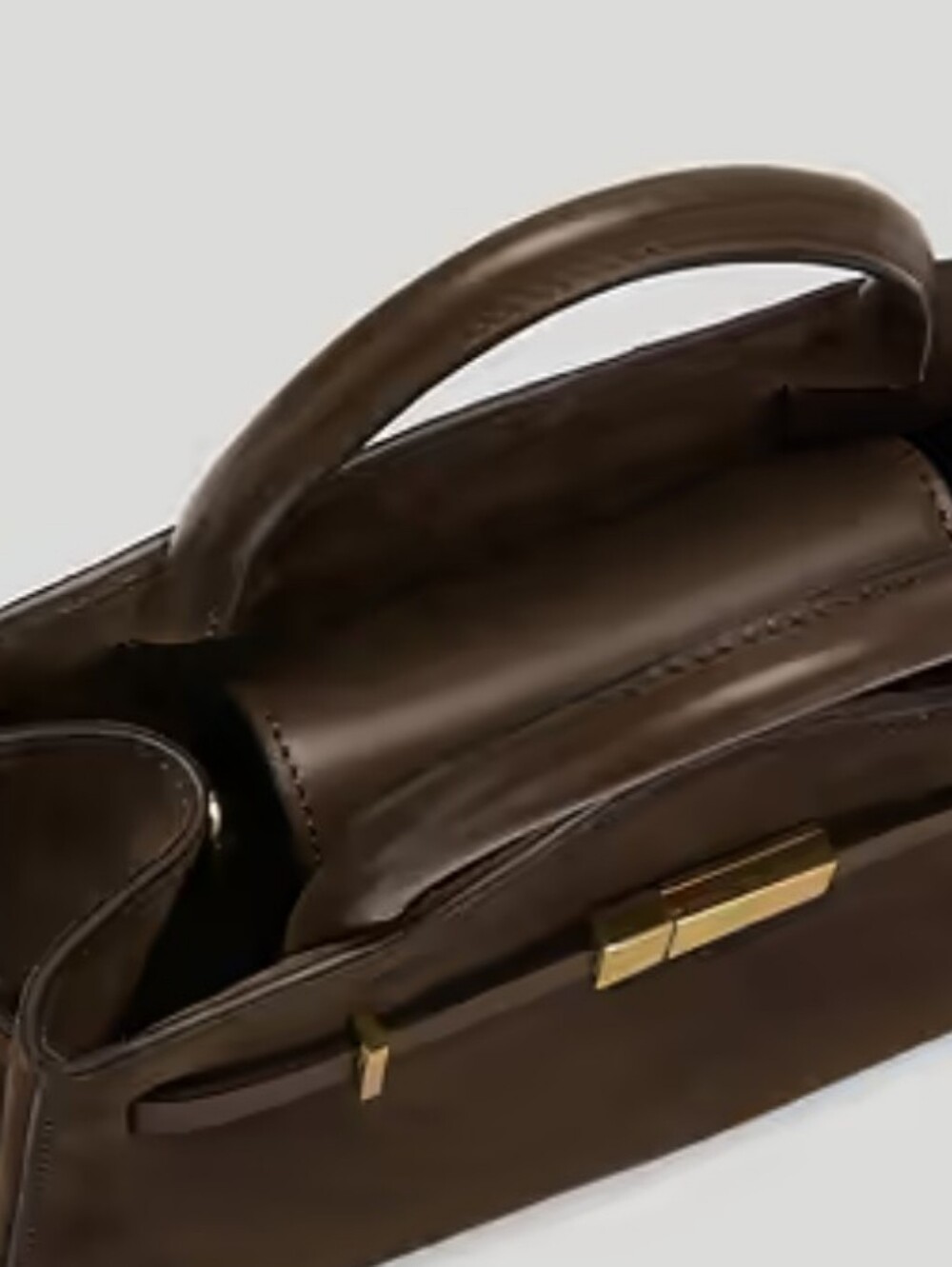 DeMellier Mocha Suede Top-Handle Satchel Small Hudson - Picture 9 of 9